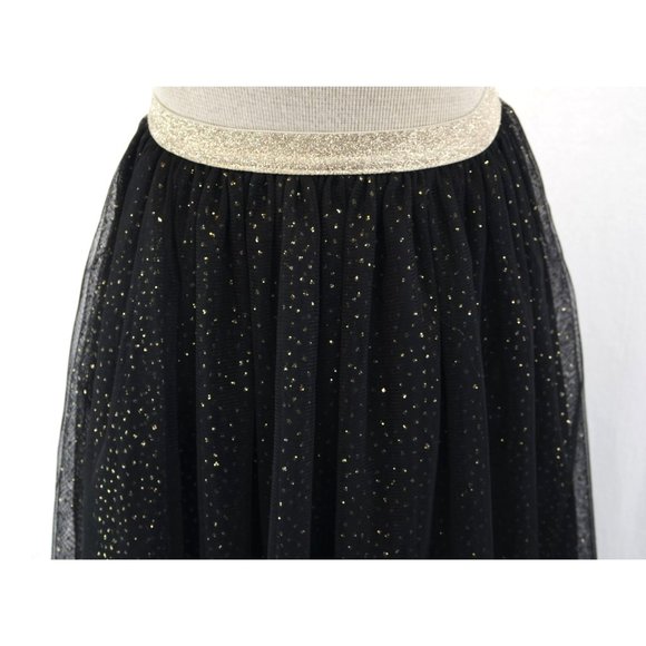 EUC Cat & Jack Tulle Skirt | Sz XS, Black w/Gold Glitter - Picture 3 of 4